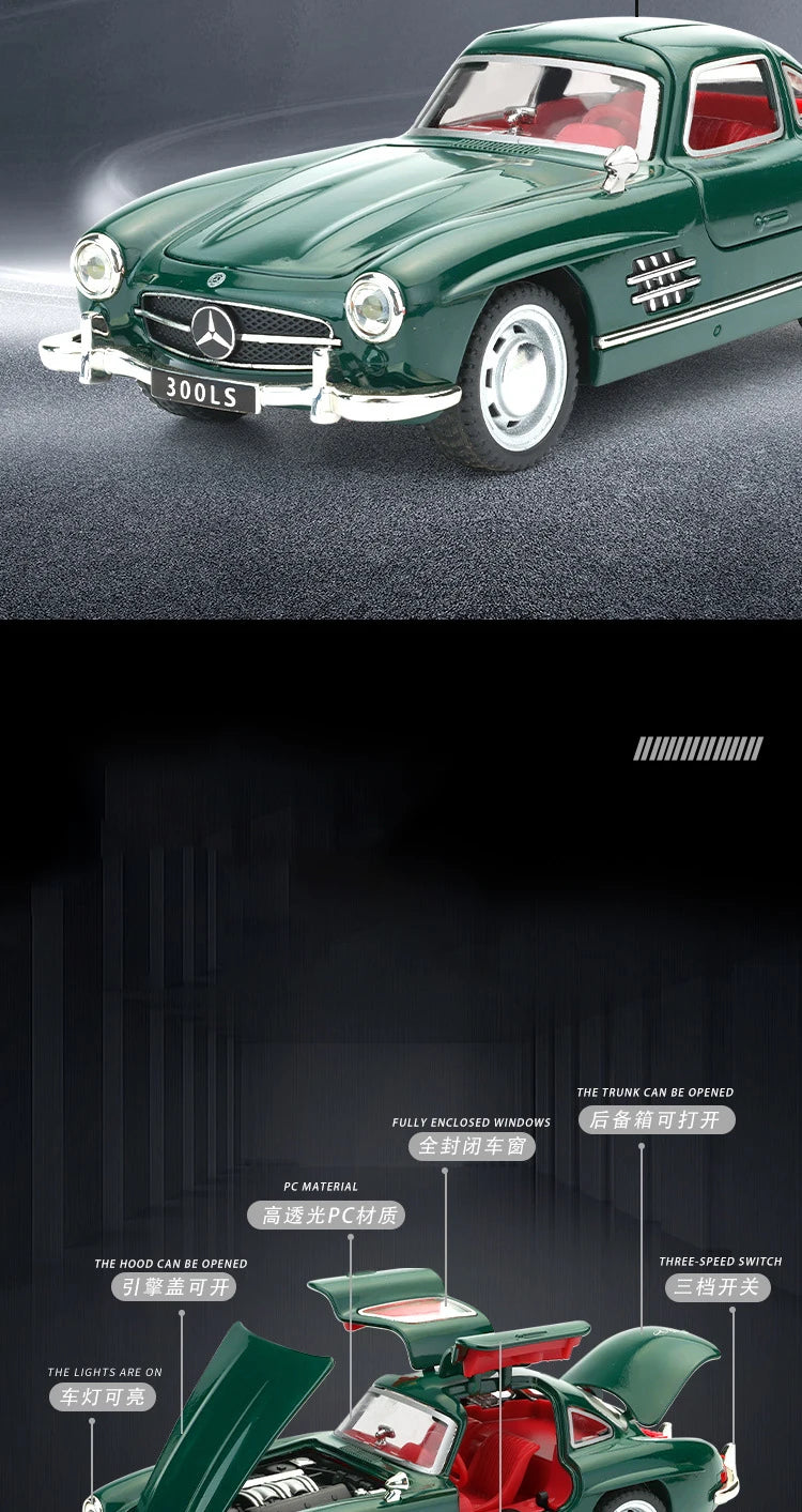Mercedes-Benz 300SL Gullwing (1:32 Scale) - Die-Cast Model with Sound & Light