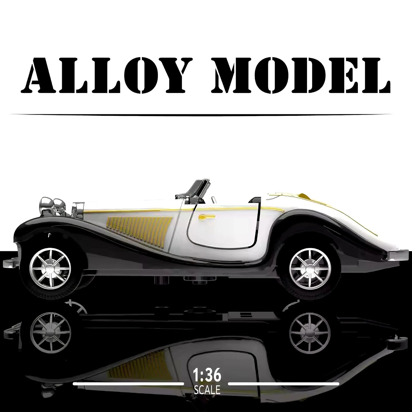1:36 Alloy Mini Car - Stylish Car Model with Open Doors and Pullback Action, Durable Plastic/Metal No Battery Needs - Ideal Gift