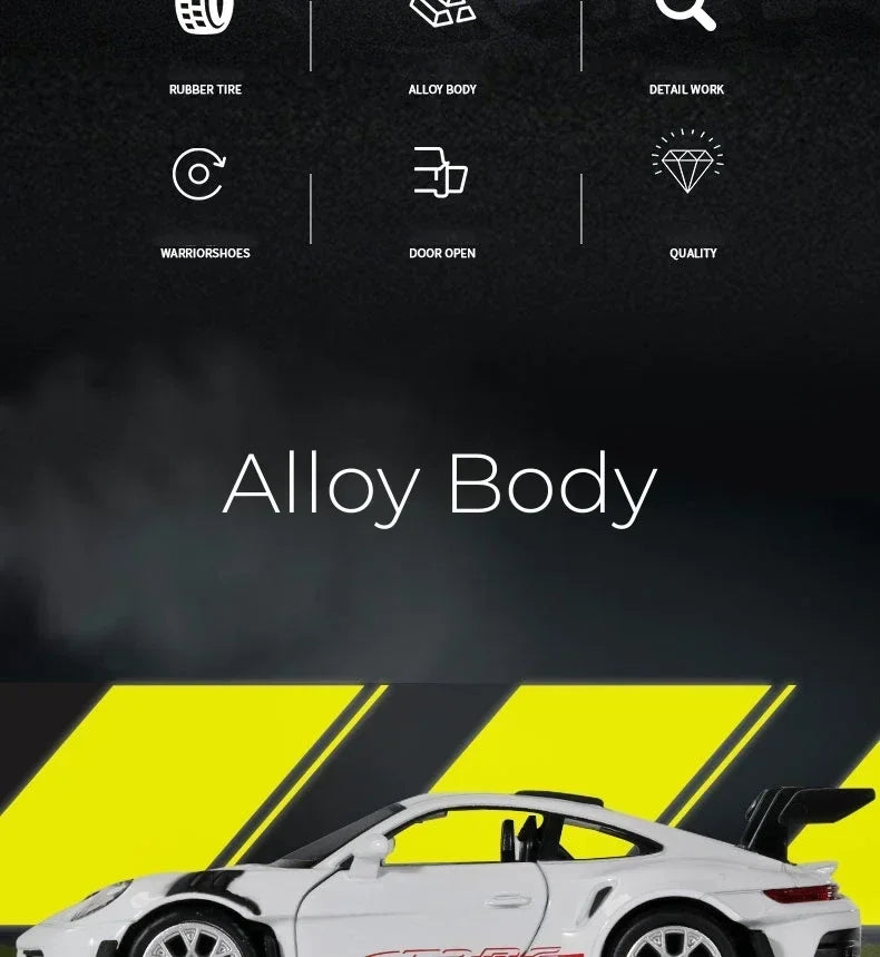 Porsche 911 GT3 RS (1:36 Scale) - Die-Cast Metal Model