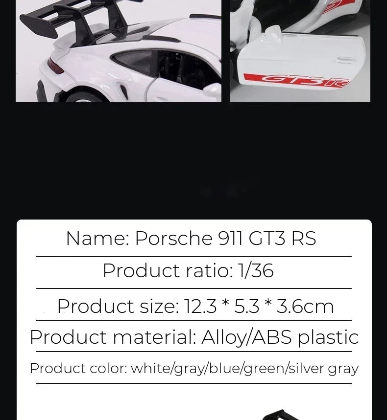 Porsche 911 GT3 RS (1:36 Scale) - Die-Cast Metal Model