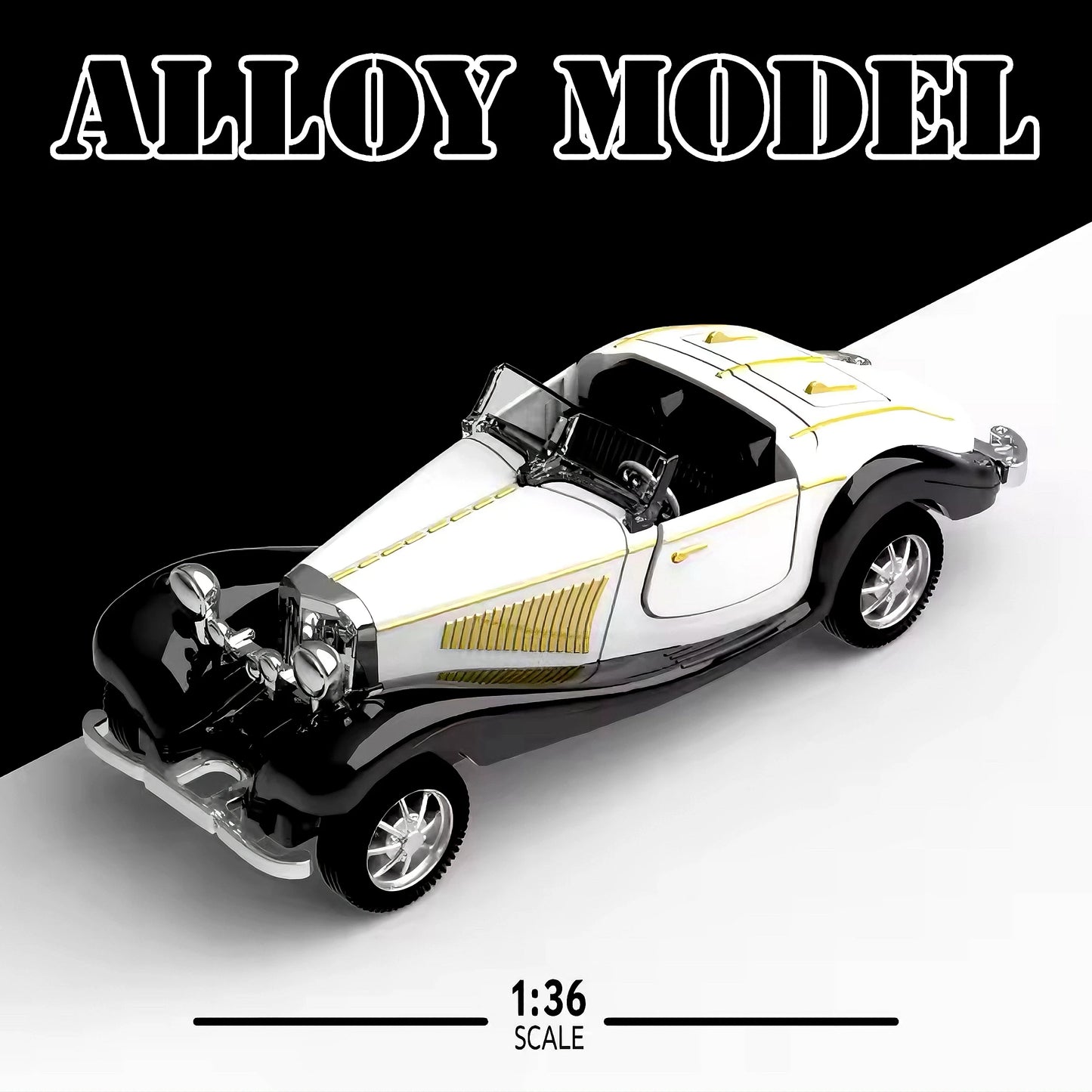 1:36 Alloy Mini Car - Stylish Car Model with Open Doors and Pullback Action, Durable Plastic/Metal No Battery Needs - Ideal Gift