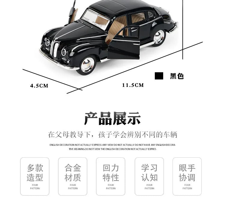 Classic Die-Cast Car Model (1:32 Scale) - Pull-Back Action